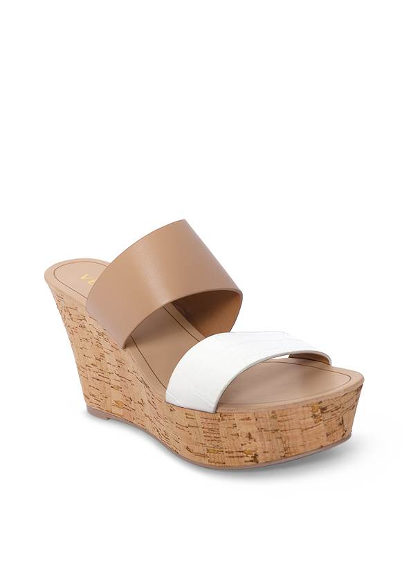 Alternate View Double Strap Cork Wedges
