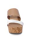 Front View Double Strap Cork Wedges