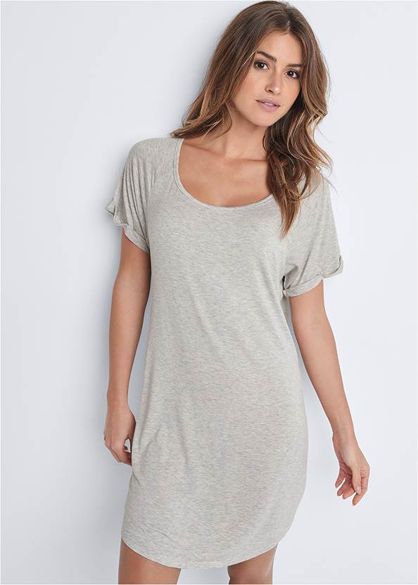 Heathered Oatmeal PRINTED SLEEP SHIRT from VENUS