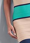 Detail front view Color Block Bandage Dress