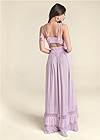 Back View Tiered Lace Trim Maxi Dress