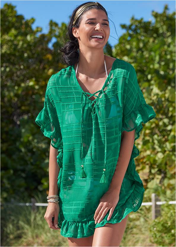 Front View Ruffle Tunic Cover-Up