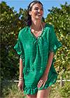 Front View Ruffle Tunic Cover-Up