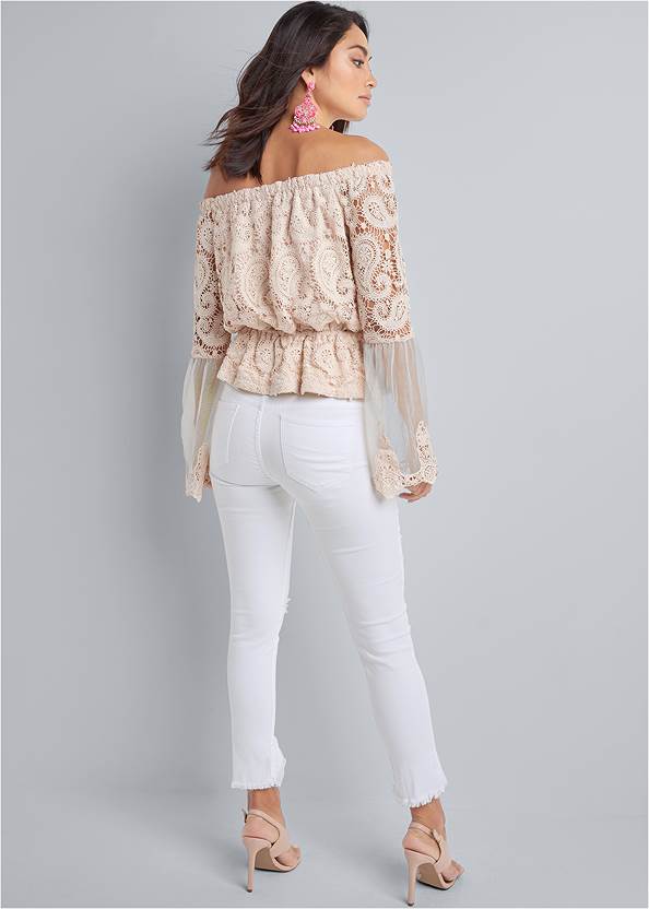 Back View Off-The-Shoulder Lace Top