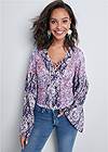Front View Paisley Print Top