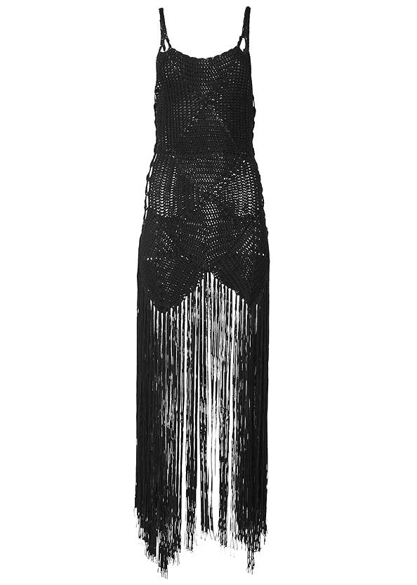 Crochet Cover-Up Dress in Black | VENUS