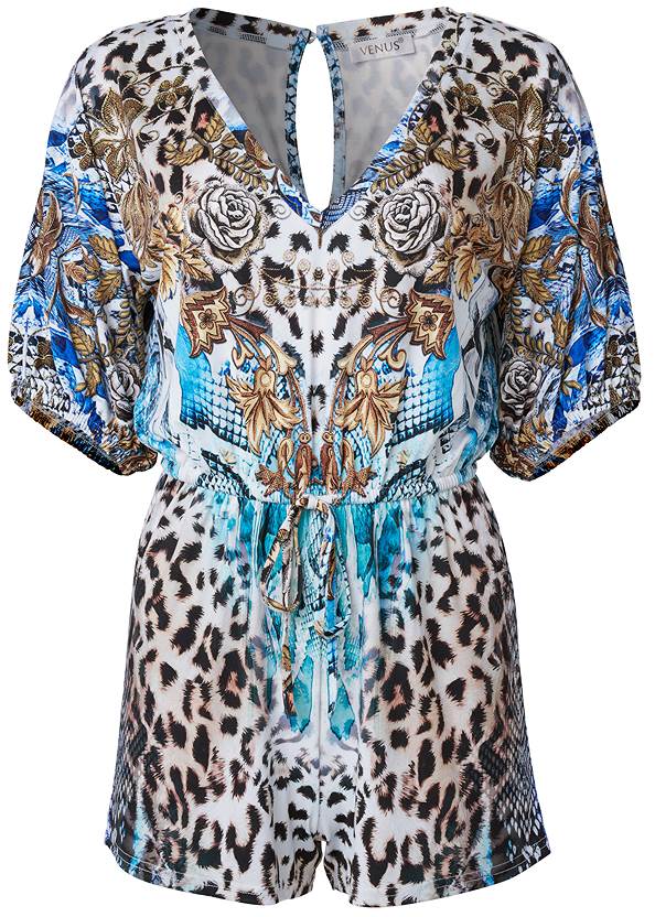 Front View Casual Print Romper