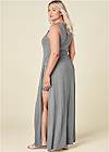 Back View High Slit Casual Maxi Dress