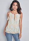 Front View Lace Sleeveless Top
