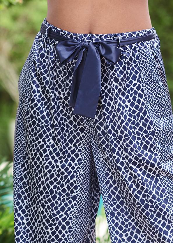 Detail front view Satin Pajama Pants
