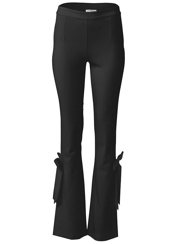 Cropped Front View Tie Bow Hem Pants