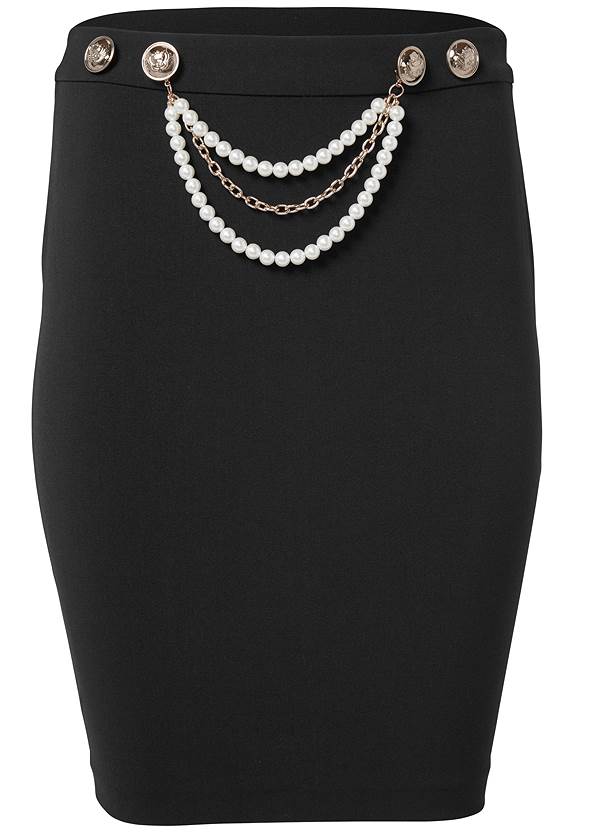 Waist down front view Smoothing Chain Belt Pencil Skirt