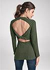 Cropped back view Ribbed Twist Back Top