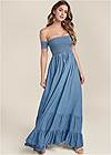 Full front view Off-The-Shoulder Maxi Dress