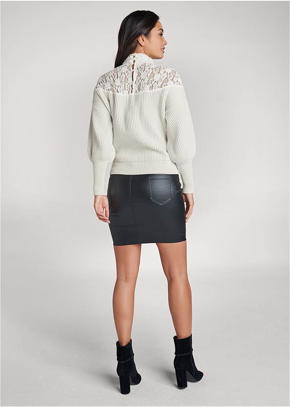 Full back view Lace Detail Sweater