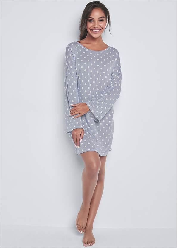 Full Front View Long Sleeve Nightgown