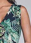 Detail front view Tropical Print Maxi Dress