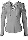 Ghost with background  view Lace Sleeve Lace-Up Top