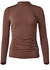 Alternate View Ruched Mock-Neck Fitted Top