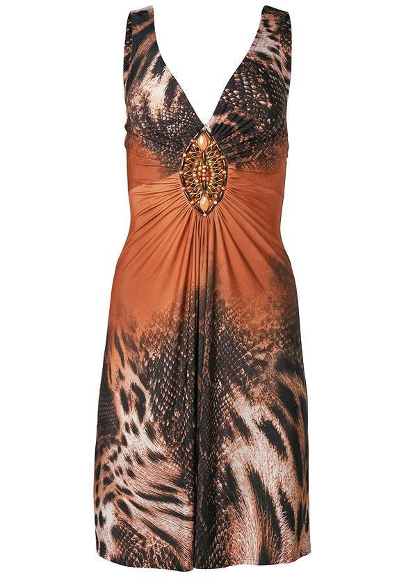 Ghost with background  view Animal Print Mini Dress