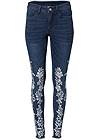 Alternate View Floral Embroidered Jeans
