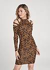 Cropped front view Animal Print Bodycon Dress