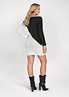 Full back view Cozy Color Block Sweater Dress