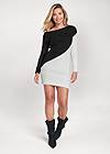 Full front view Cozy Color Block Sweater Dress