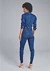 Full back view Embroidered Denim Jumpsuit
