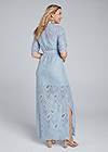 Full back view Lace Button Down Maxi Dress