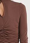 Detail back view Ruched Mock-Neck Fitted Top