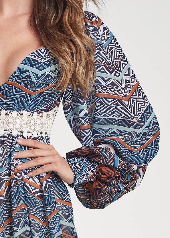 Detail front view Printed Maxi Dress
