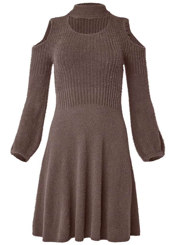 Ghost with background  view Mock-Neck Sweater Dress