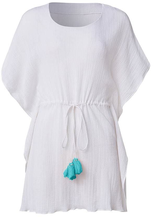Ghost with background  view Tassel Trim Cover-Up Tunic