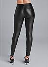 Back View Belted Faux-Leather Pants