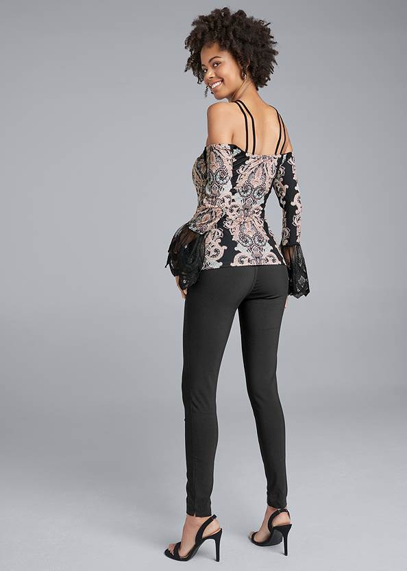Full back view Paisley Lace Sleeve Top