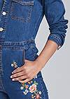 Detail front view Embroidered Denim Jumpsuit