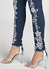 Detail side view Floral Embroidered Jeans