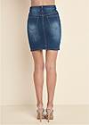 Waist down back view Jean Skirt With Faux Pearls
