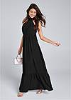 Full front view High Neck Maxi Dress