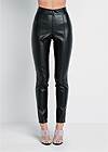 Waist down front view Ponte Faux-Leather Leggings