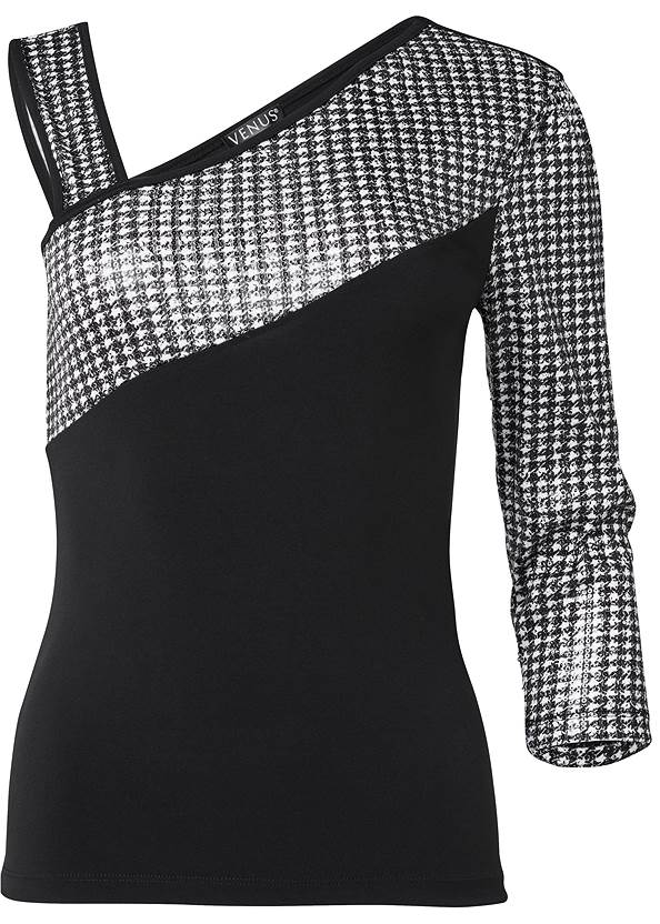 Ghost with background  view Sequin Houndstooth Top