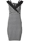 Ghost with background  view Cold-Shoulder Houndstooth Midi Dress