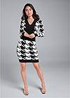 Full front view Houndstooth Sweater Dress