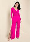 Full front view Smocked Waist Jumpsuit