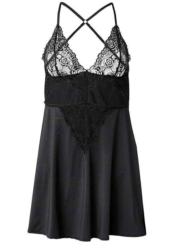 Ghost with background  view Lace Babydoll With Cutouts