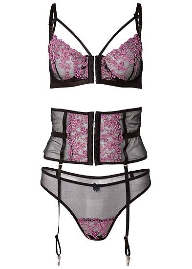 Plus Size Embroidered Lingerie Set