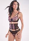 Cropped front view Embroidered Lingerie Set