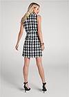 Back View Houndstooth A-Line Dress