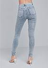 Waist down back view Sequin Mesh Detail Jeans